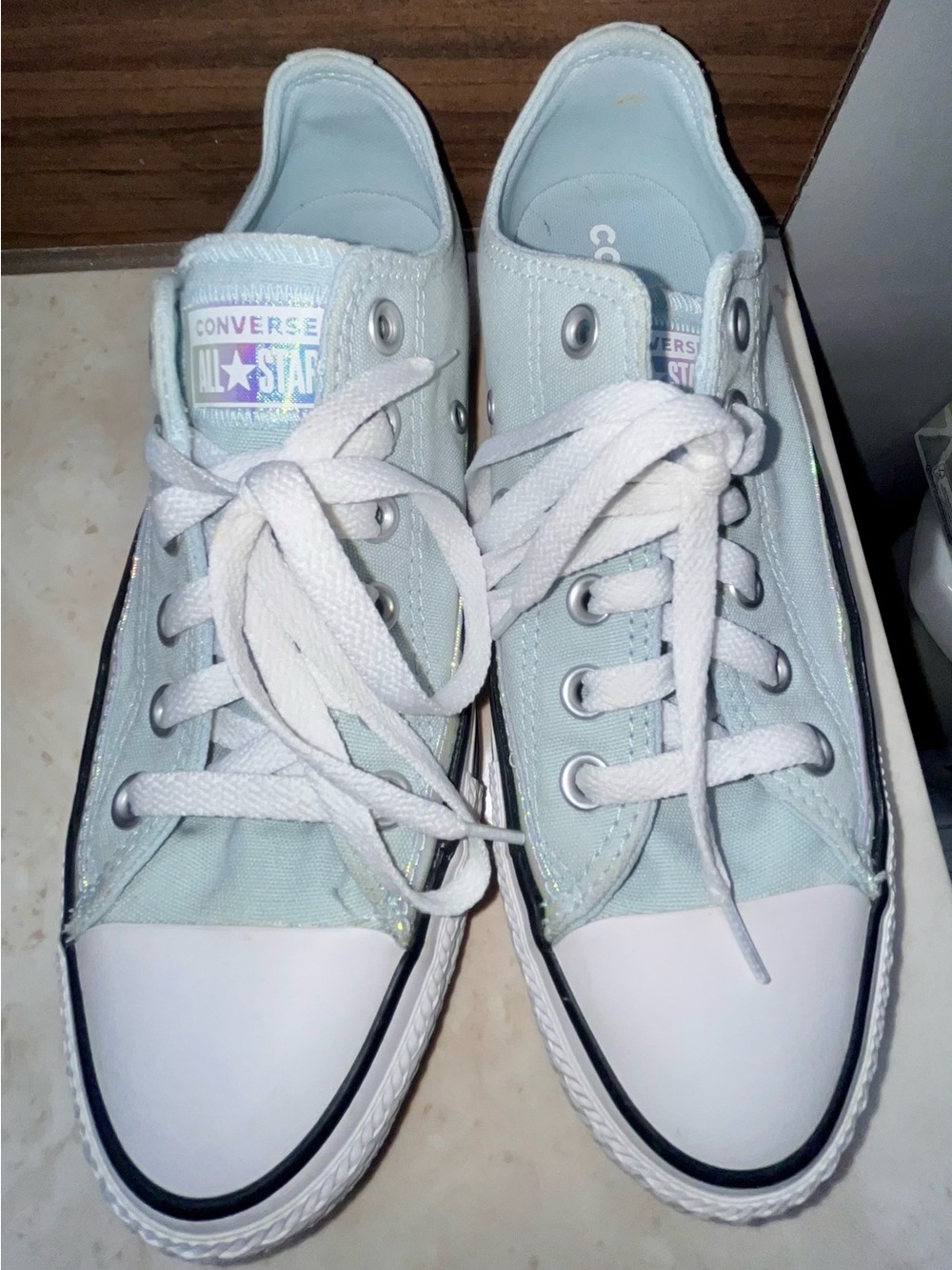 Converse All-Star Low Top Sneakers – light blue, women’s, size 7.5